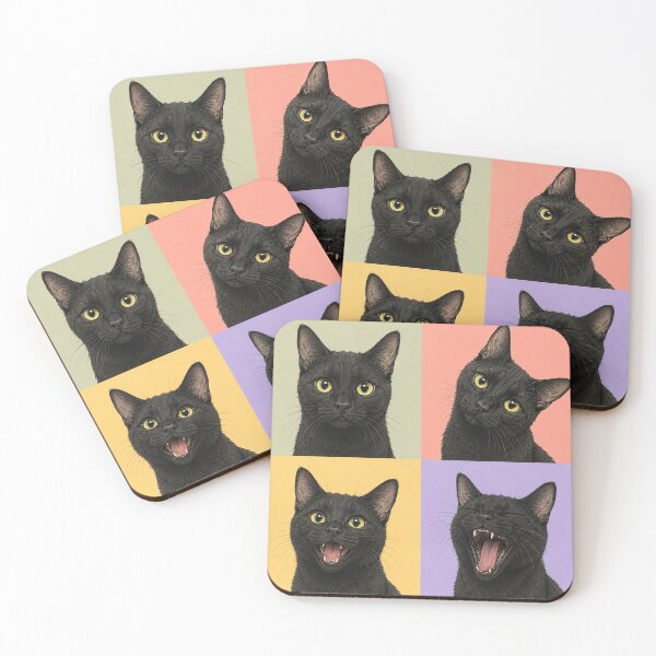 Item preview, Black Cat Faces – Void Cat Expressions designed and sold by pixiedustpaint.