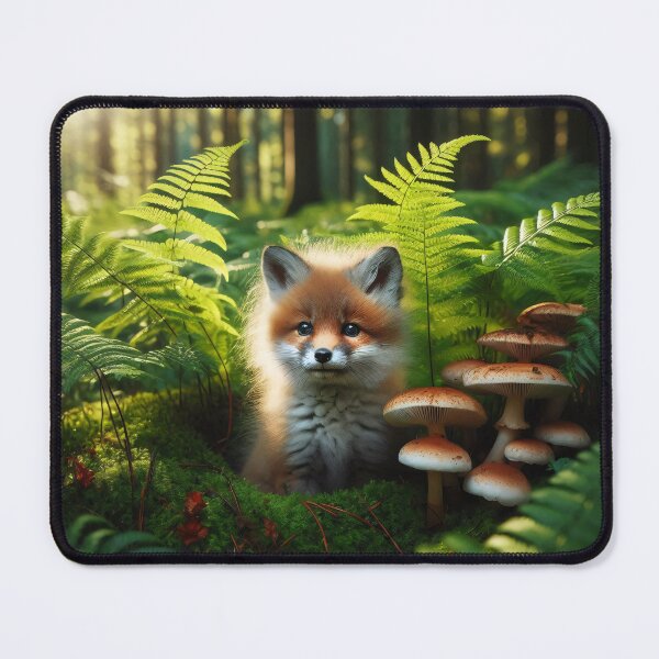 Item preview, Mystical forest scene with blurred creature and mushrooms designed and sold by homydesign.