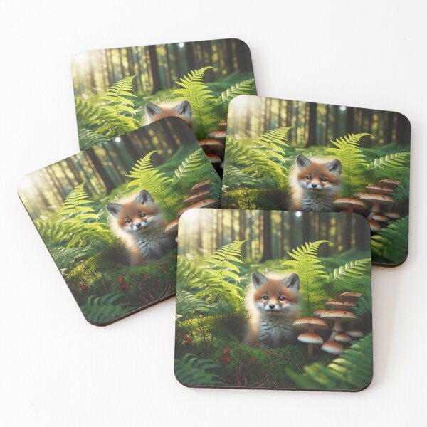 Item preview, Mystical forest scene with blurred creature and mushrooms designed and sold by homydesign.