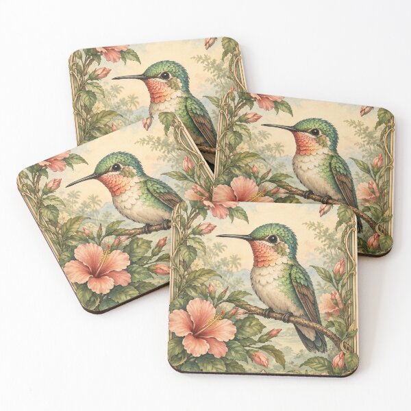 Item preview, Adorable Baby Hummingbird - Vintage Botanical Art Nouveau designed and sold by Lady-K-.