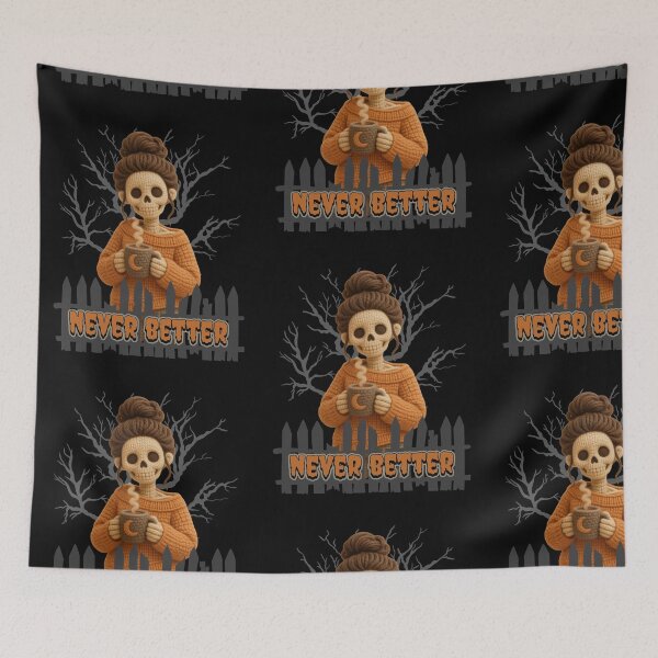 Item preview, Never Better Messy Bun Skeleton Halloween designed and sold by tellia-kallisto.