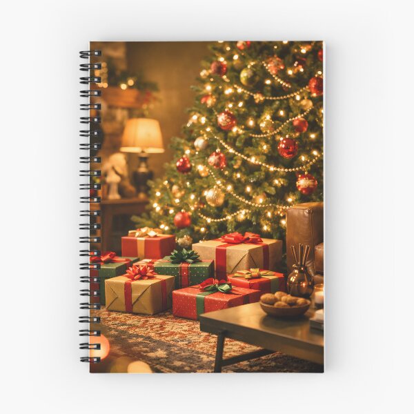 Item preview, Cozy living room with decorated Christmas tree and gifts designed and sold by homydesign.