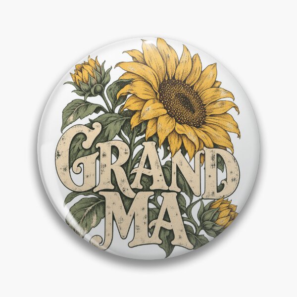 Item preview, Sunflower Grandma Vintage Botanical Floral Typography designed and sold by Trailember.