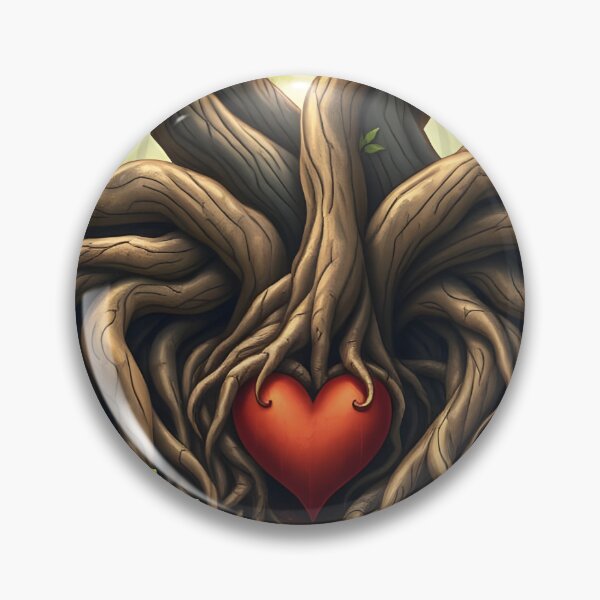 Item preview, A surreal image of a tree with intertwined roots forming a heart shape, radiating light in a mystical forest designed and sold by homydesign.
