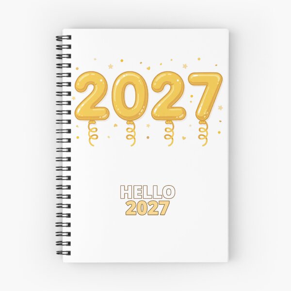 Item preview, Hello 2027 Gold Balloon Numbers New Year designed and sold by ThreeFlyingAces.