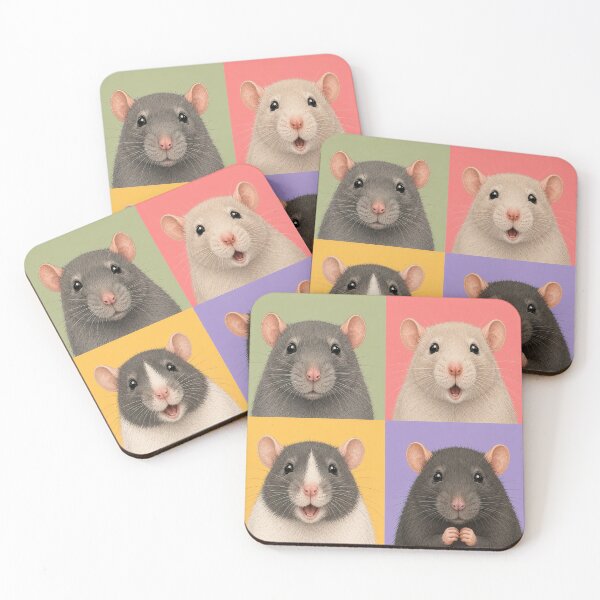 Item preview, Pet Rat Portraits 2x2 designed and sold by pixiedustpaint.