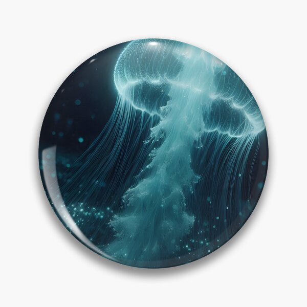 Item preview, A glowing, translucent jellyfish floating in a dark, starry environment with scattered light particles designed and sold by homydesign.