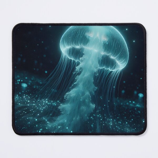 Item preview, A glowing, translucent jellyfish floating in a dark, starry environment with scattered light particles designed and sold by homydesign.
