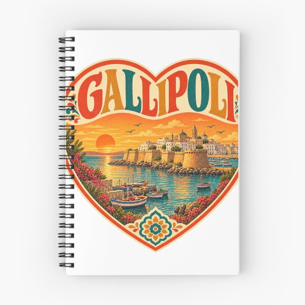 Item preview, Gallipoli Italy Travel Souvenir - Retro Heart Illustration designed and sold by VisualArtsOasis.