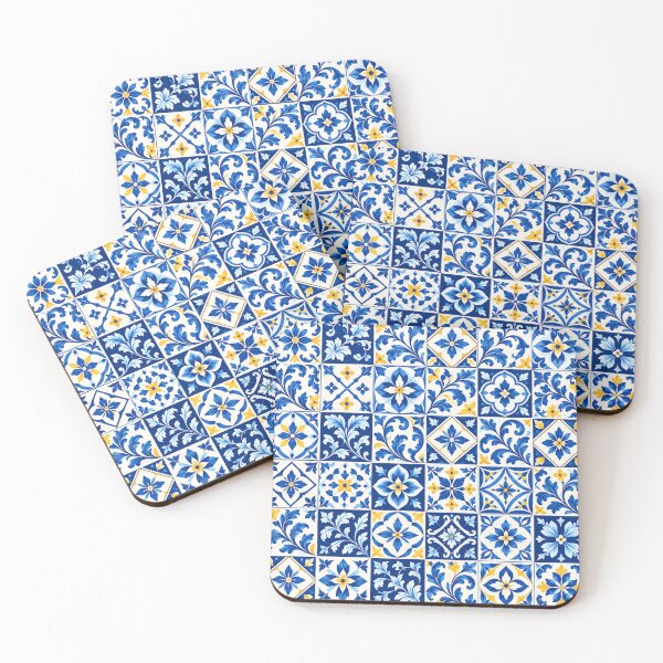 Item preview, Azulejo Patchwork – Blue & Yellow designed and sold by lbl-shop.