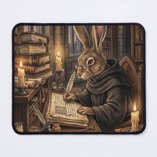 Item preview, Hare Scribe in Ancient Scriptorium - Dark Academia Storybook Notebook designed and sold by MissoStudio.