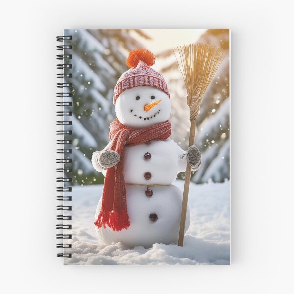 Item preview, A whimsical snowman stands in a frosty forest, smiling under falling snowflakes designed and sold by homydesign.