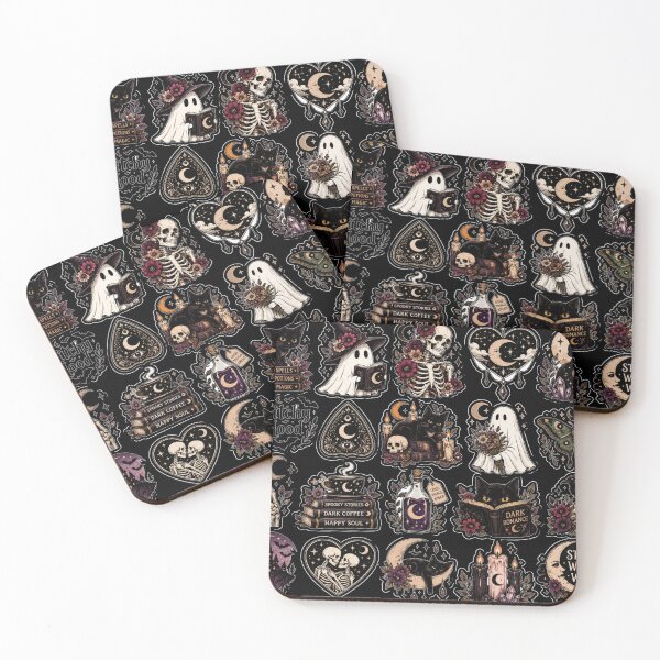 Item preview, Witchy Mood Gothic Cat Celestial Moon Sticker Sheet designed and sold by CalineczkaStudio.