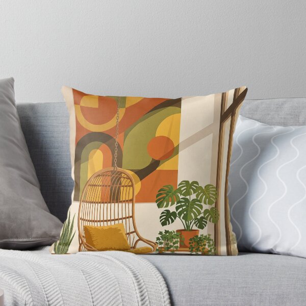 Item preview, Mid Century Modern Sunroom Lounge - Retro Aesthetic Bauhaus Print designed and sold by MissoStudio.