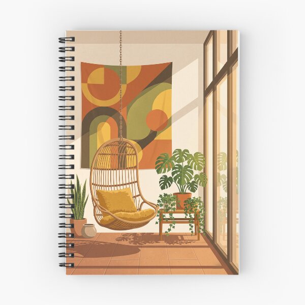 Item preview, Mid Century Modern Sunroom Lounge - Retro Aesthetic Bauhaus Print designed and sold by MissoStudio.