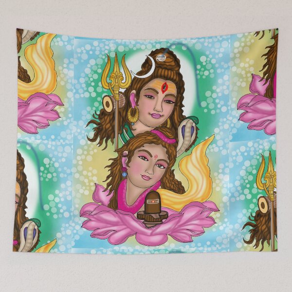 Item preview, Shiva Parvati Digital Drawing | Divine Hindu Couple Artwork designed and sold by Harshit_Digital_Arts.