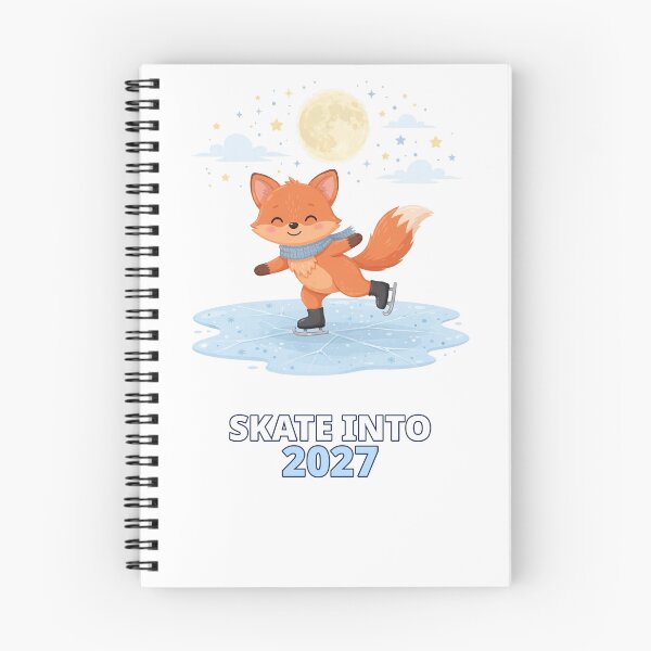 Item preview, Skate Into 2027 Winter Fox Ice Skating designed and sold by ThreeFlyingAces.