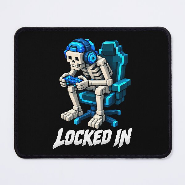 Item preview, Locked In – Pixel Art Skeleton Gamer T-Shirt designed and sold by DeviantMerch.