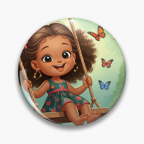 Item preview, Child on swing surrounded by nature and butterflies designed and sold by homydesign.