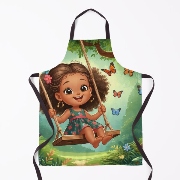 Item preview, Child on swing surrounded by nature and butterflies designed and sold by homydesign.