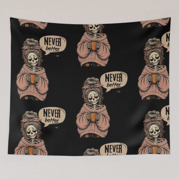 Item preview, Never Better Messy Bun Skeleton Halloween designed and sold by tellia-kallisto.
