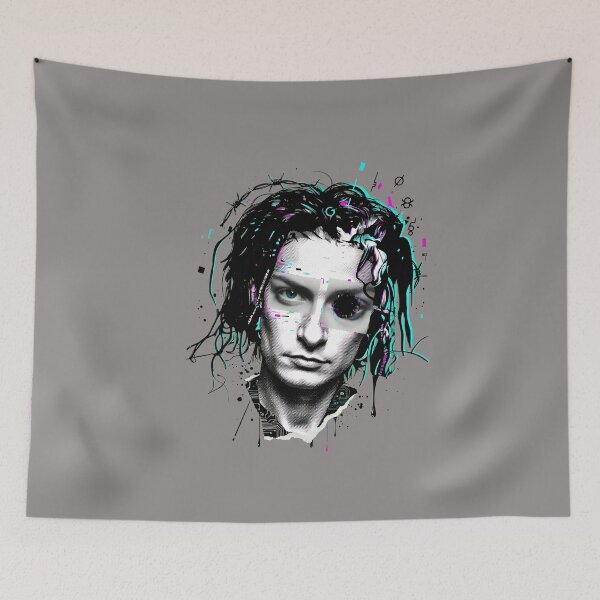 Item preview, Intense Dark Portrait Line Art Tee-46 designed and sold by MartinSchnepel.