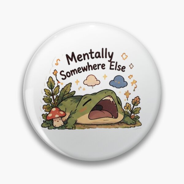 Item preview, Mentally Somewhere Else – Lazy Frog Sticker designed and sold by Froggin' Thru Life.