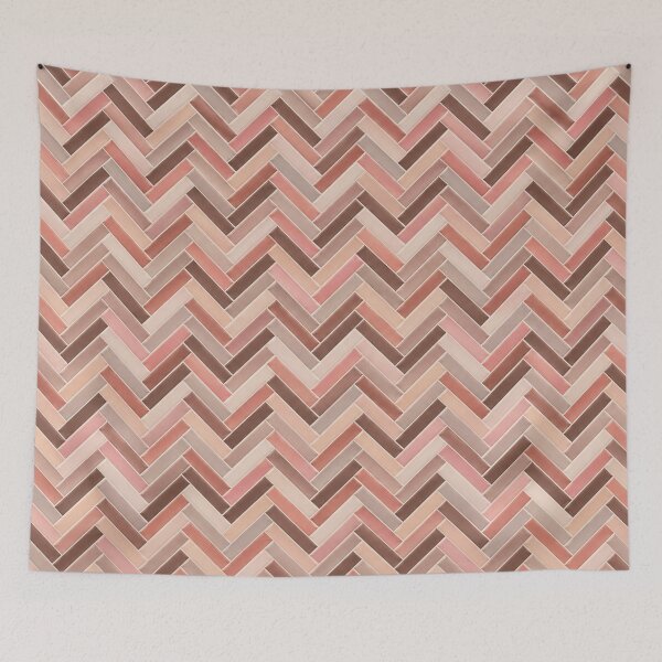 Aperçu de l'œuvre Rosewood Herringbone – Elegant Blush Pink and Brown Geometric Pattern créée et vendue par HO•Designs.