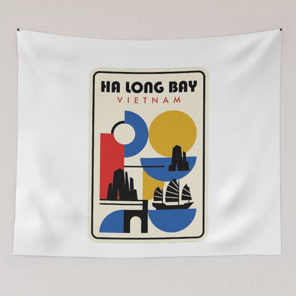Item preview, Retro Ha Long Bay Bauhaus Geometric Skyline designed and sold by k3rstman1.