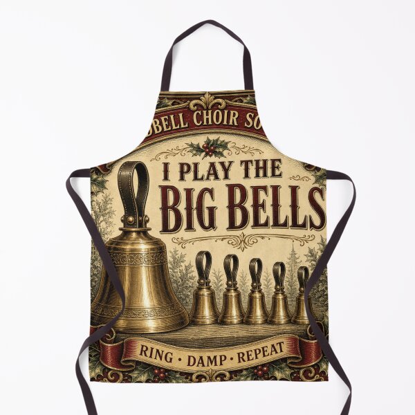 Item preview, I Play The Big Bells Bass Handbell Ringer Christmas Card Badge designed and sold by BoosterShop.