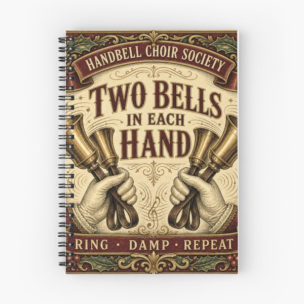 Item preview, Two Bells In Each Hand Handbell Player Technique Emblem designed and sold by BoosterShop.