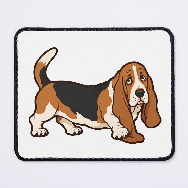 Item preview, Sad-Eyed Basset Hound Stepping on Its Own Ear designed and sold by eignvalue.