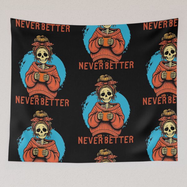 Item preview, Never Better Messy Bun Skeleton Halloween designed and sold by tellia-kallisto.