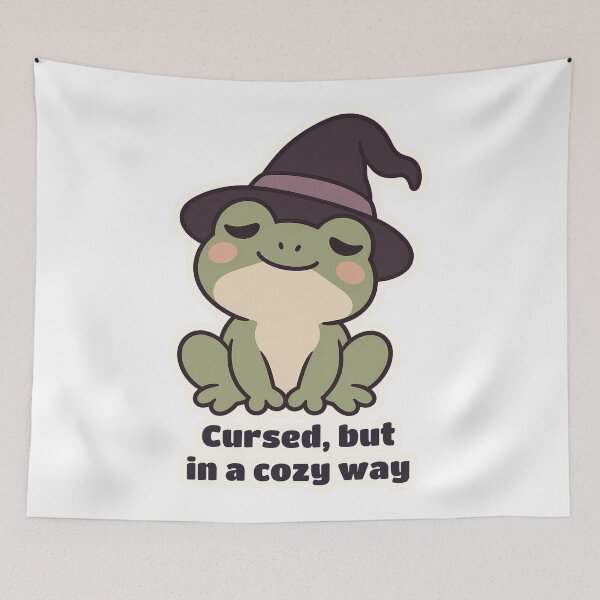 Item preview, Sleepy Witch Frog Cursed but in a Cozy Way designed and sold by OuqCreations.