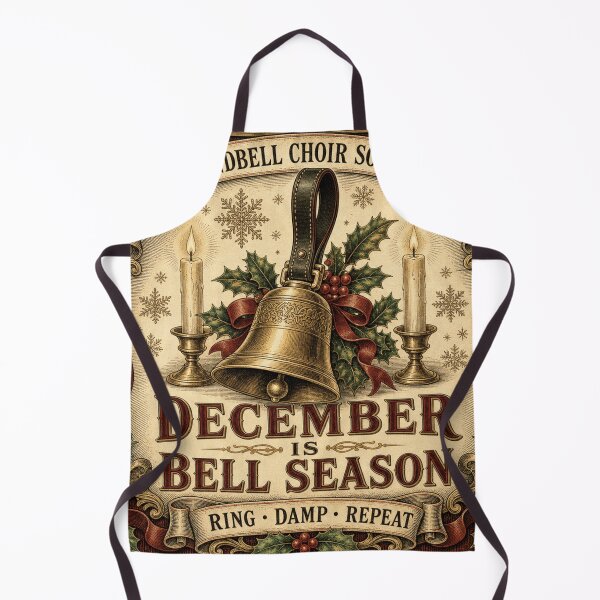 Item preview, December Is Bell Season Christmas Handbells Holly Candles Emblem designed and sold by BoosterShop.
