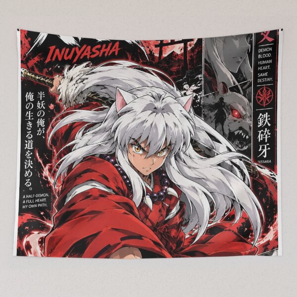 Item preview, Inuyasha | White Haired Demon Warrior | Red Kimono Samurai Fantasy Anime Art designed and sold by Dyan4.