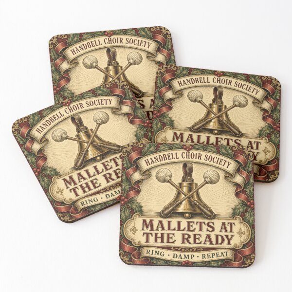 Item preview, Mallets At The Ready Handbell Gift Crossed Mallets Emblem designed and sold by BoosterShop.