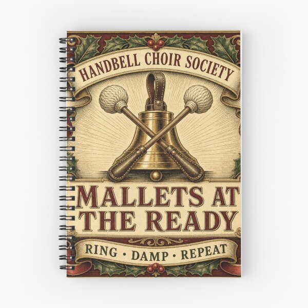 Item preview, Mallets At The Ready Handbell Gift Crossed Mallets Emblem designed and sold by BoosterShop.