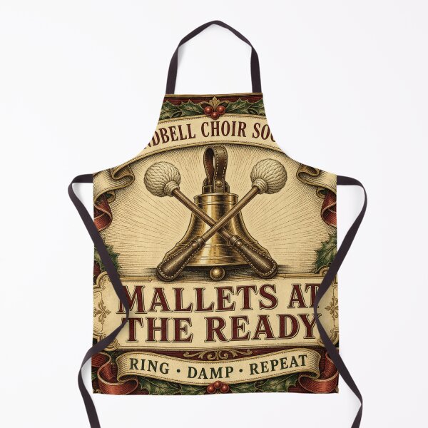 Item preview, Mallets At The Ready Handbell Gift Crossed Mallets Emblem designed and sold by BoosterShop.