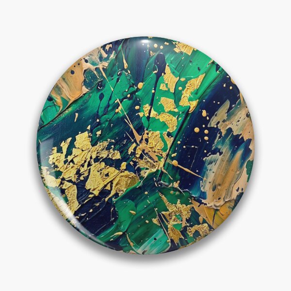 Aperçu de l'œuvre Emerald & Gold Impasto Abstract - Modern Acrylic Texture Art créée et vendue par Pollock.