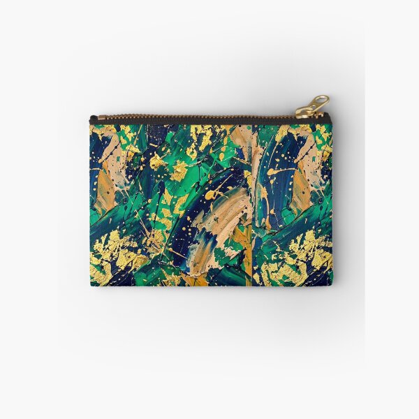 Item preview, Emerald & Gold Impasto Abstract - Modern Acrylic Texture Art designed and sold by Pollock.