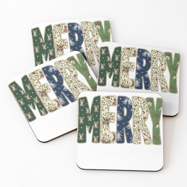 Artikelvorschau, Merry Christmas Rustic Typography Evergreen Holly Pattern Lettering entworfen und verkauft von JOSUQ.