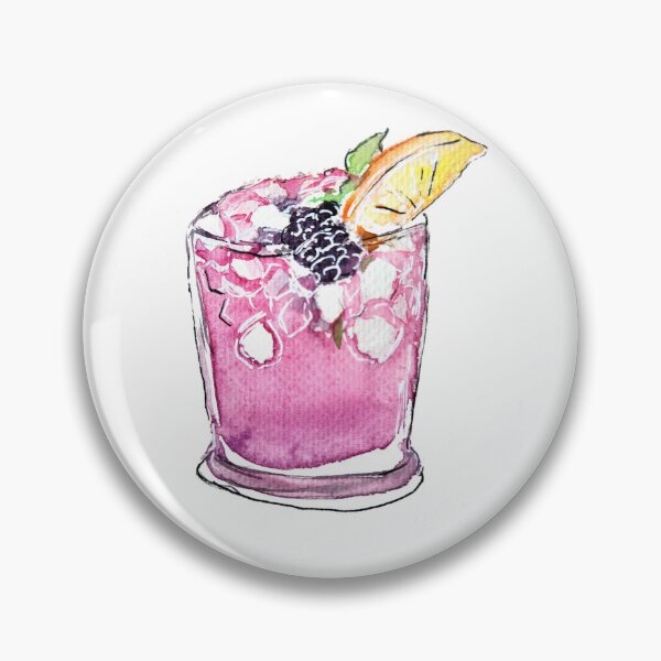 Item preview, Watercolor hic Cocktail Spring Lemon Berry Bramble designed and sold by Designs by Sara Felton.