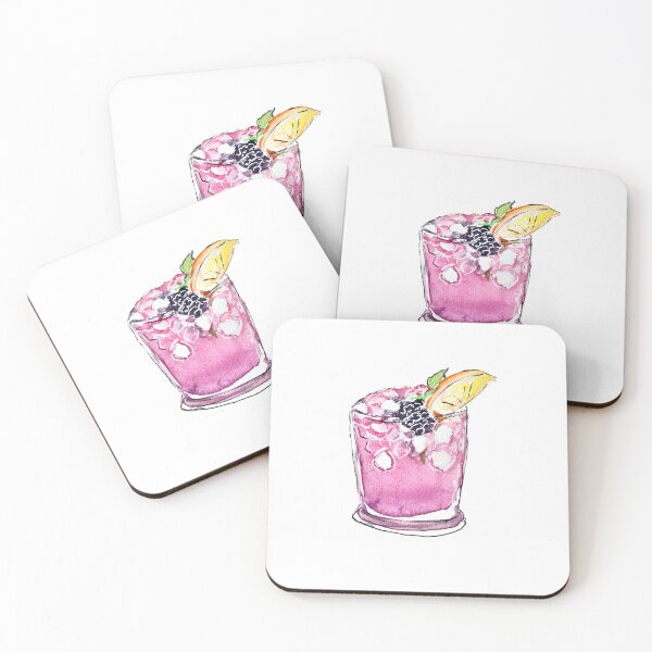 Item preview, Watercolor hic Cocktail Spring Lemon Berry Bramble designed and sold by Designs by Sara Felton.