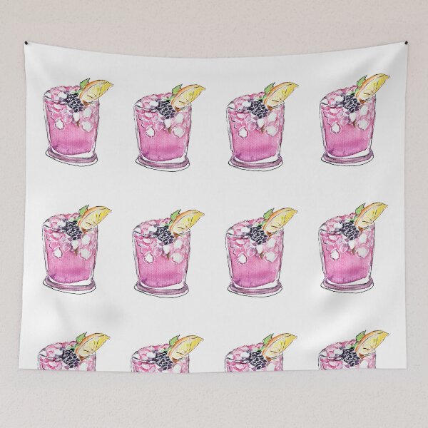 Item preview, Watercolor hic Cocktail Spring Lemon Berry Bramble designed and sold by Designs by Sara Felton.