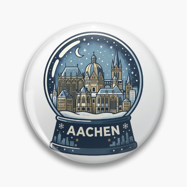 Item preview, Vintage Aachen Snow Globe Travel Badge designed and sold by k3rstman1.