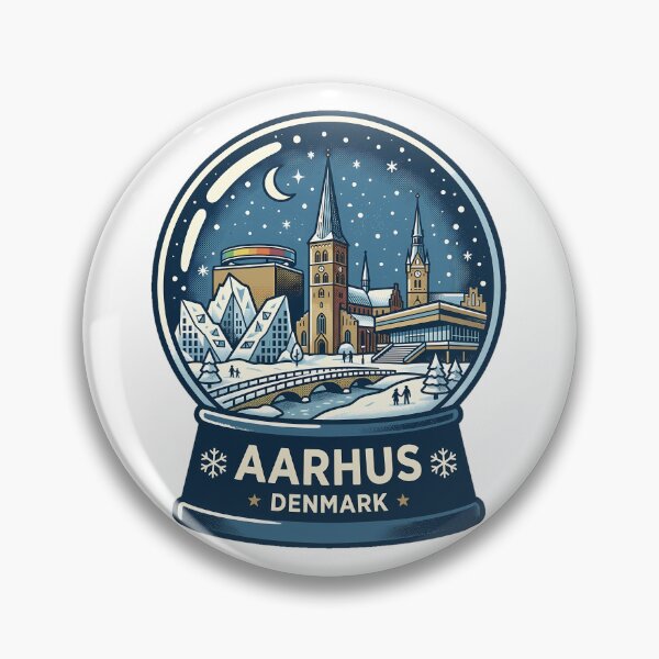 Item preview, Vintage Aarhus Snow Globe Travel Badge designed and sold by k3rstman1.