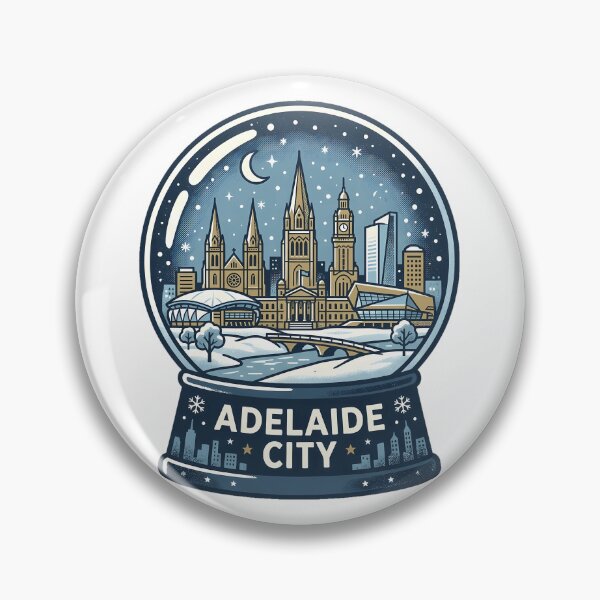 Item preview, Vintage Adelaide Snow Globe Travel Badge designed and sold by k3rstman1.