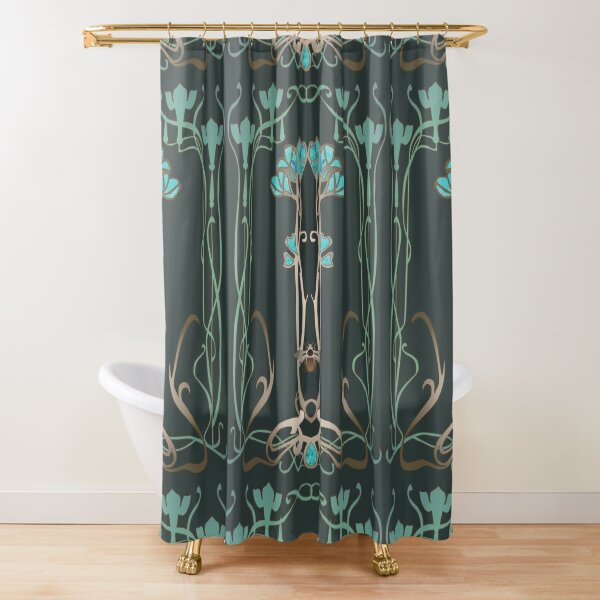 Art Nouveau Garden with Bee Shower Curtain