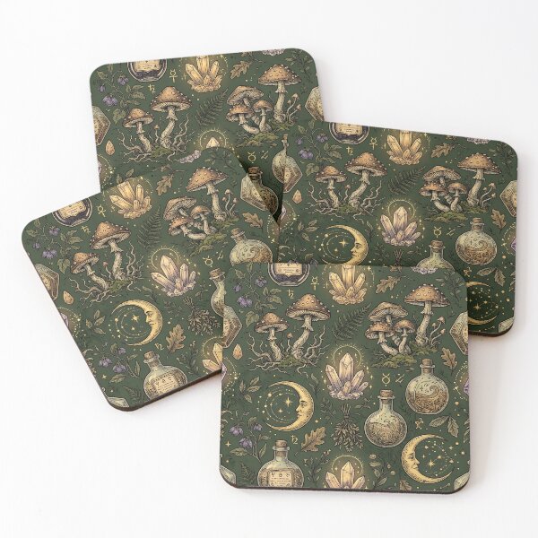 Item preview, Witchy Apothecary Potions Botanical Halloween Pattern designed and sold by wallpapersarts.